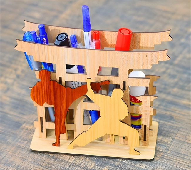 Karate pencil holder template pen stand