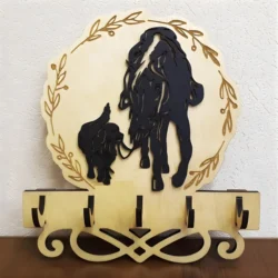 Key holder with horse and dog 6mm 25x26x5cm