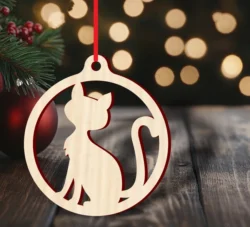 Kitty bauble christmas ornament