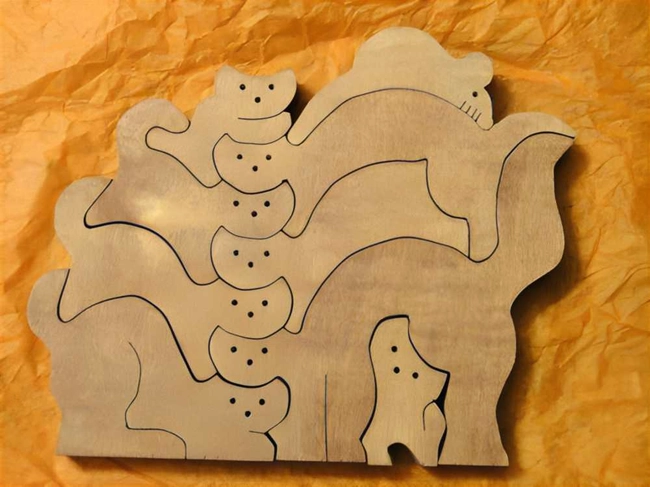 Kitty wood puzzle toy