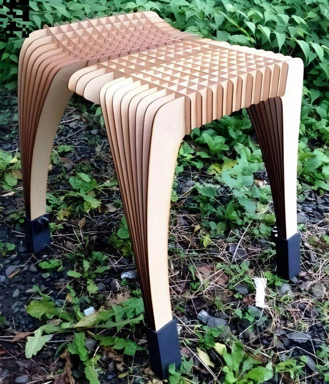 Layered plywood stool