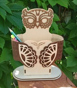 Living Hinge Owl Pen Pencil Holder