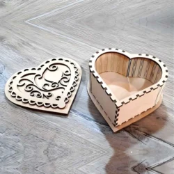 Living hinge wooden heart box