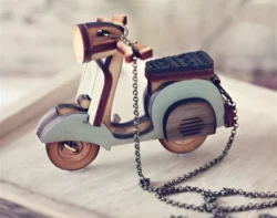 Mini Vespa Scooter Wooden Model