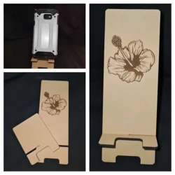 Mobile phone holder with hibiscus flower