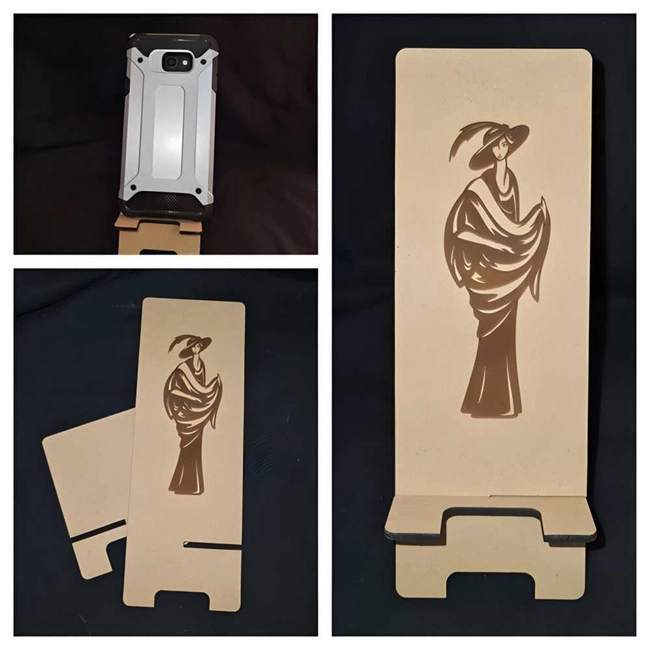 Mobile phone holder with lady