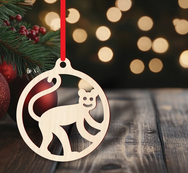 Monkey christmas ornament