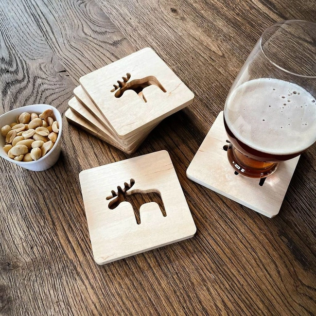 Moose drink coaster