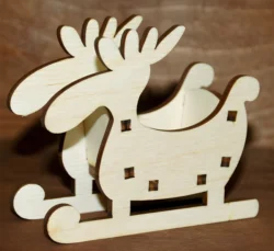 Moose sleigh christmas ornament