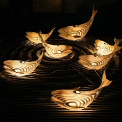 Multi Layer Wooden Whale Lamp