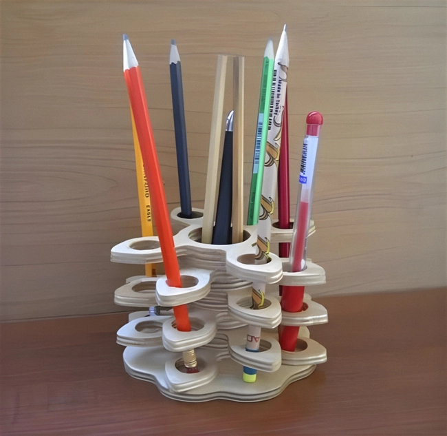 Multi layered fidget spinner pencil holder