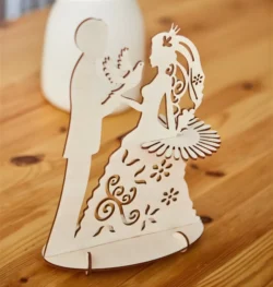 Newlyweds Couple Napkin Holder Pigeon in Hand