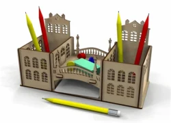 Old City Theme Pen Holder Desk Organizer