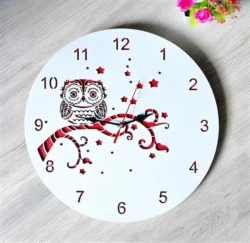 Owl On Branch Decorative Wooden Wall Clock