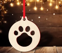 Paw print christmas ornament