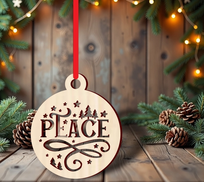 Peace christmas bauble vector