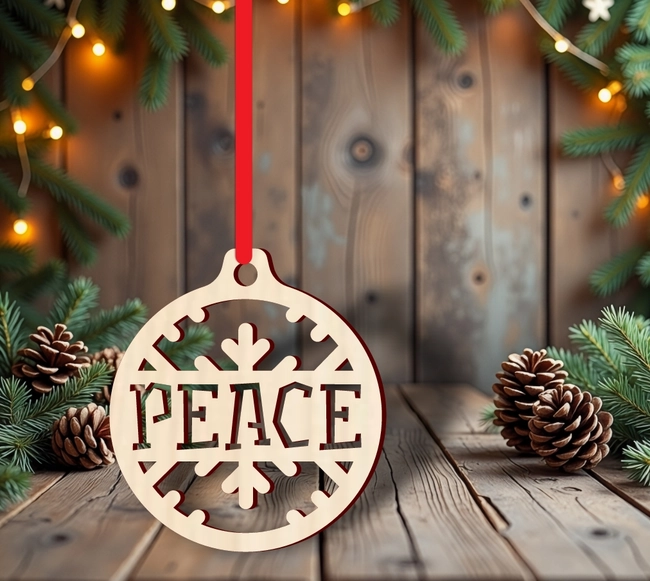 Peace christmas ornament vector