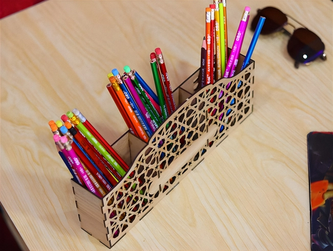 Pen holder template desk organizer