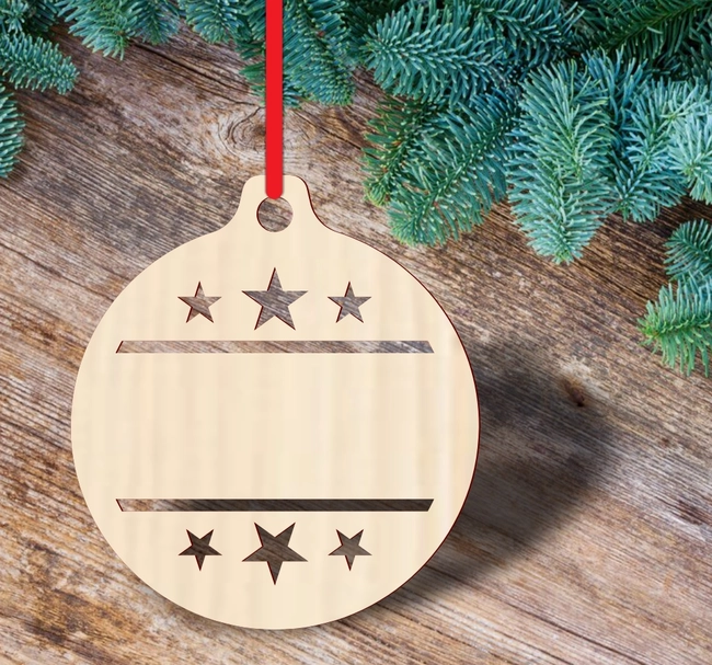 Personalized christmas ornament with stars