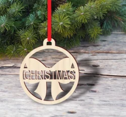 Personalized christmas ribbon bauble