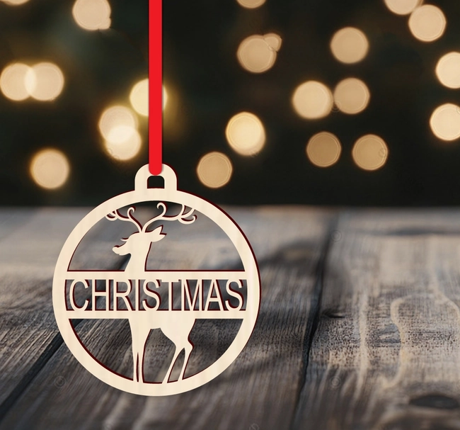 Personalized deer christmas bauble