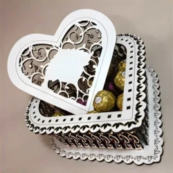 Personalized heart shaped wooden gift box