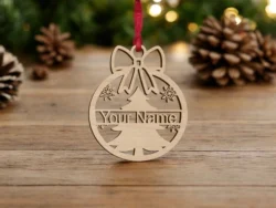 Personalized ribbon christmas ornament