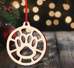 Pet paw print bauble