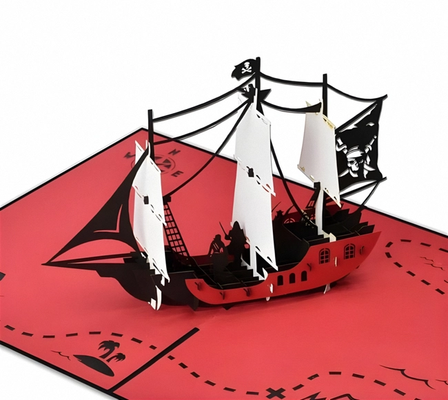 Pirate Ship 3D Pop Up Greeting Card