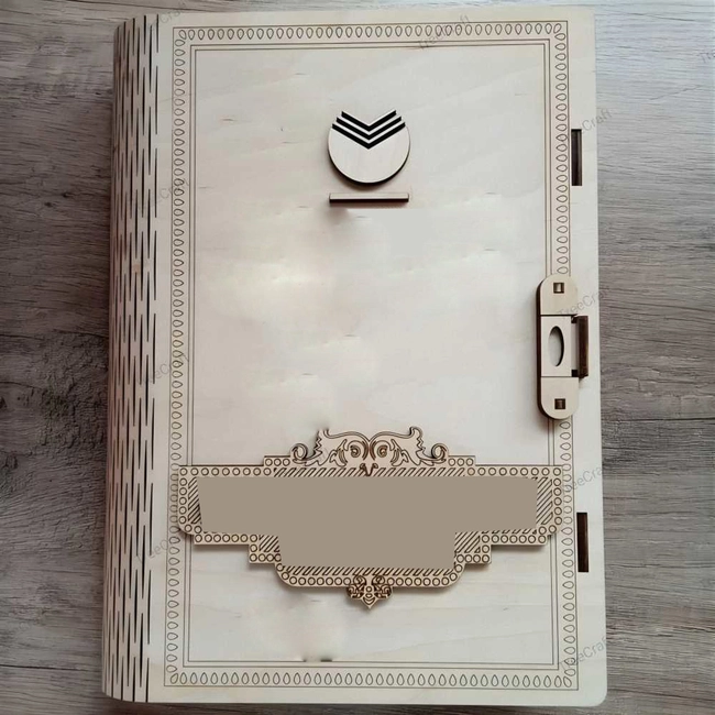 Plywood book cover laser cut sberbank saving book box