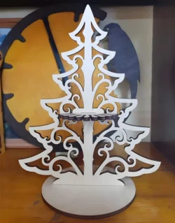 Plywood christmas tree napkin holder