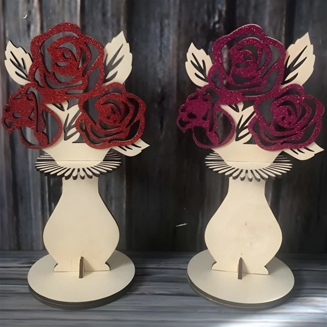 Plywood flower napkin holder wooden napkin stand