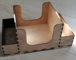 Plywood napkin holder with a compartment for spices