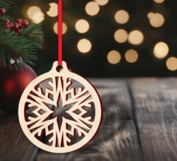 Plywood snowflake bauble