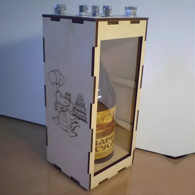 Plywood wine bottle box