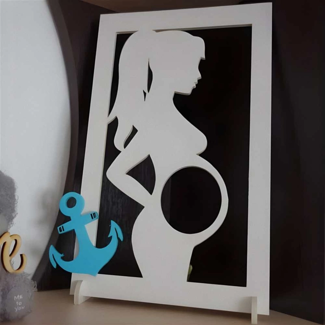 Pregnant mom gender reveal ultrasound frame