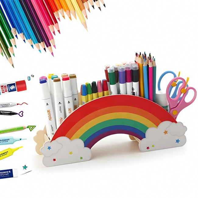 Rainbow desk organizer pencil holder