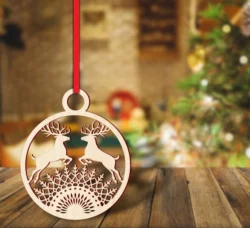 Reindeer christmas ball ornament