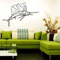 Sailfish metal wall art decor laser cut lin