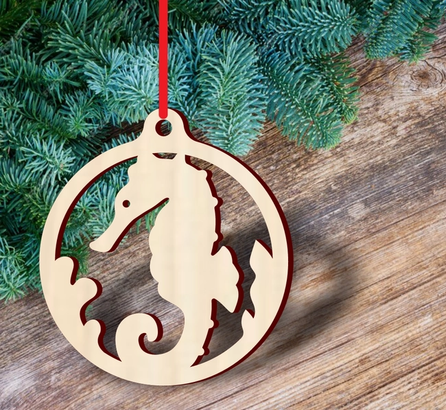 Seahorse christmas ball ornament