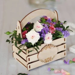 Small Wooden Flower Basket