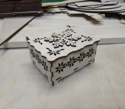 Snowflake box template wooden decor snowflake favour box