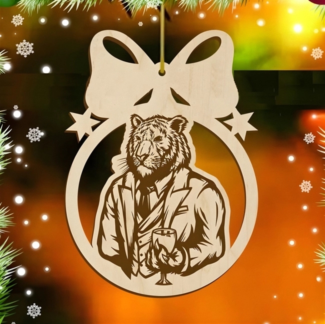 Suited tigra in new year ball