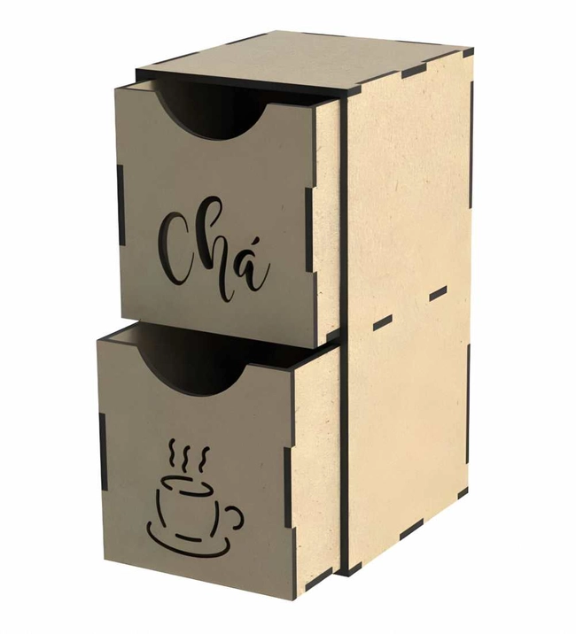 Tea storage box with dual drawers