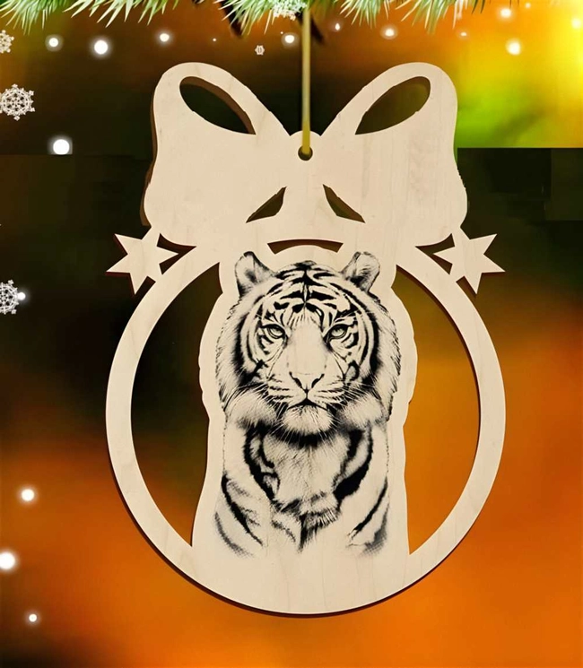 Tiger christmas hanging ball ornament