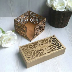 Tissue box and napkin holder