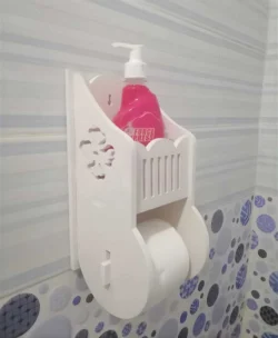 Toilet paper holder with shelf