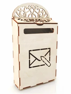 Wall mounted wooden post box