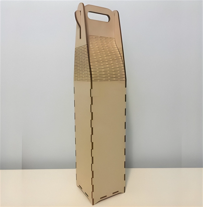 Wine bottle carrier with living hinge