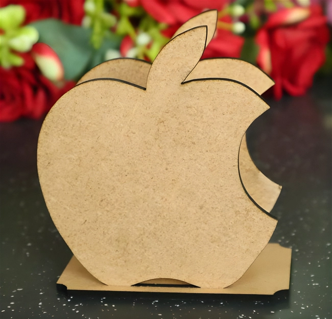 Wood apple napkin holder